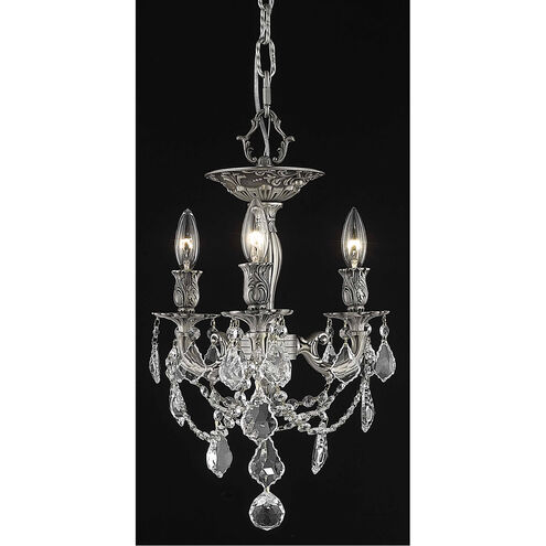 Rosalia 3 Light 13 inch Pewter Flush Mount Ceiling Light in Clear, Royal Cut