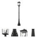 Beacon 3 Light 93.75 inch Black Outdoor Post Mounted Fixture