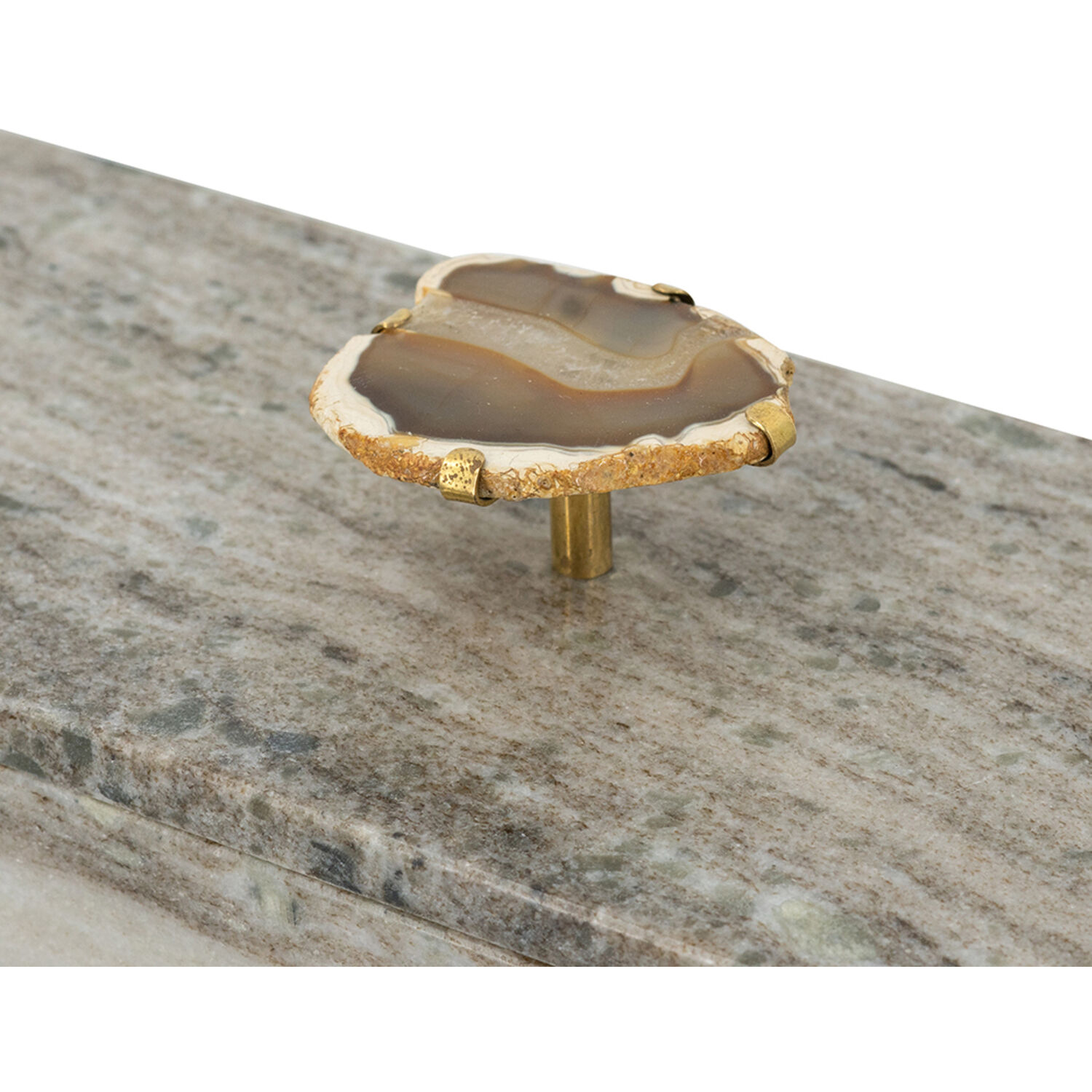 Anita 15 inch Gray and Brass Decorative Storage Box