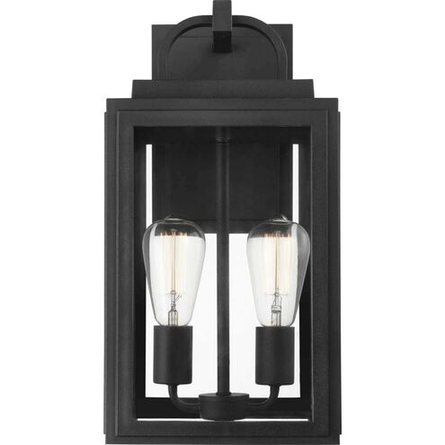 Grandbury 2 Light 17 inch Textured Black Outdoor Wall Lantern, with DURASHIELD, Medium