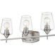 Joliet 3 Light 21.5 inch Brushed Nickel Vanity Wall Light