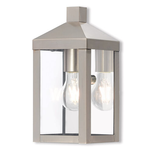 Nyack 1 Light 11 inch Brushed Nickel Outdoor Wall Lantern