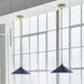 Milo LED 16 inch Lacquered Brass with Matte Navy accents Pendant Ceiling Light