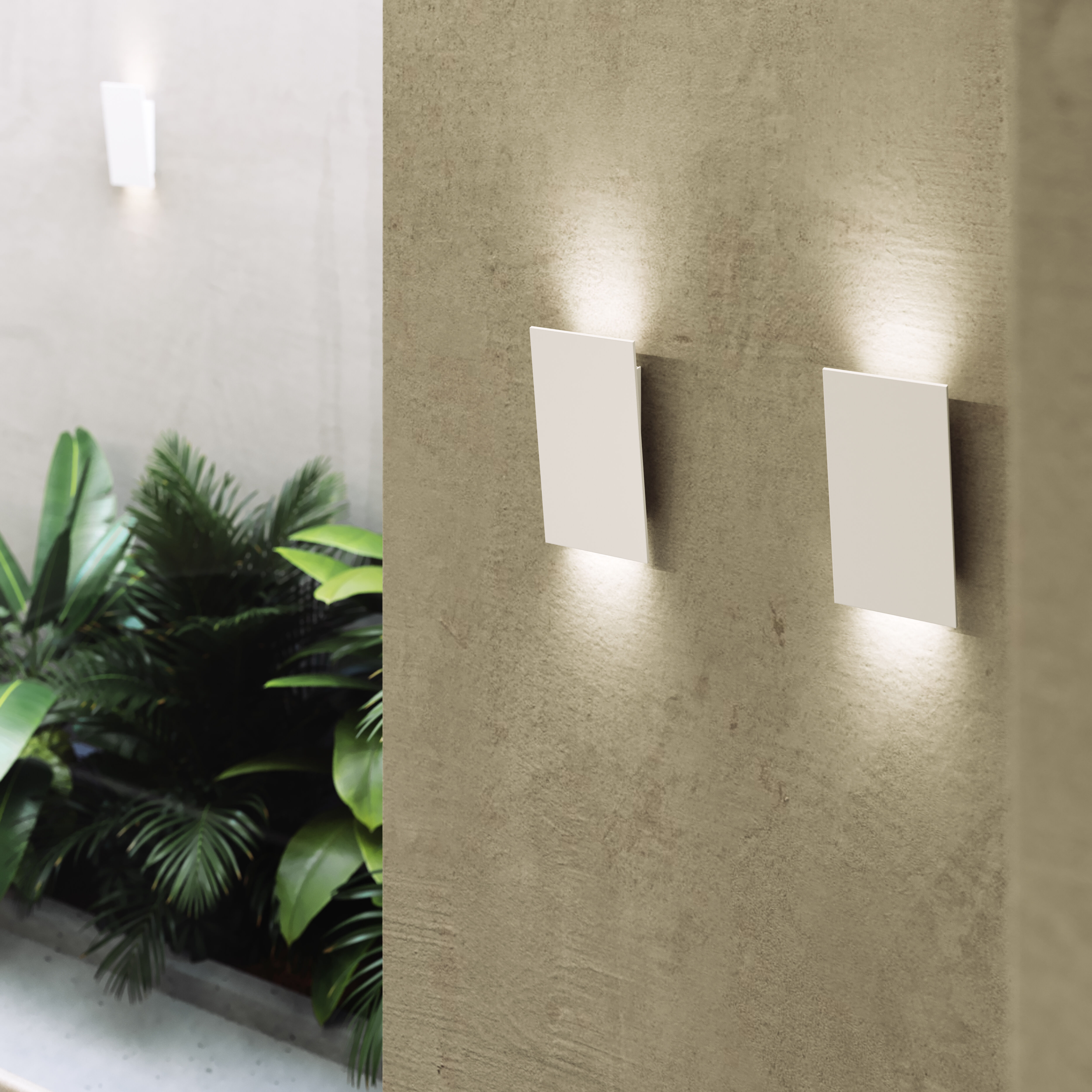Angled Plane LED 4 inch Textured White Sconce Wall Light