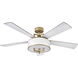 Hampton 56 inch Heritage Brass with Matte White, Birch Blades Fan
