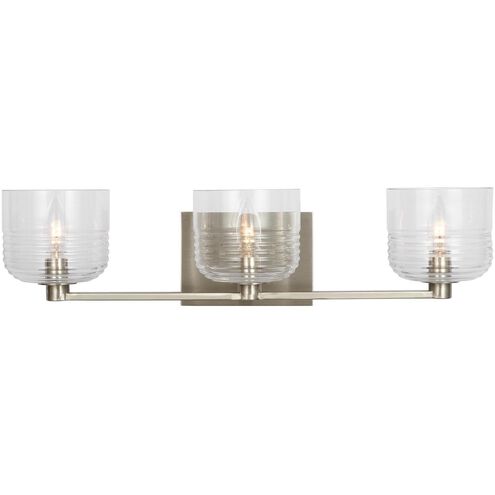 Drew & Jonathan Lochdale 3 Light 24.25 inch Brushed Nickel Vanity Light Wall Light, Large