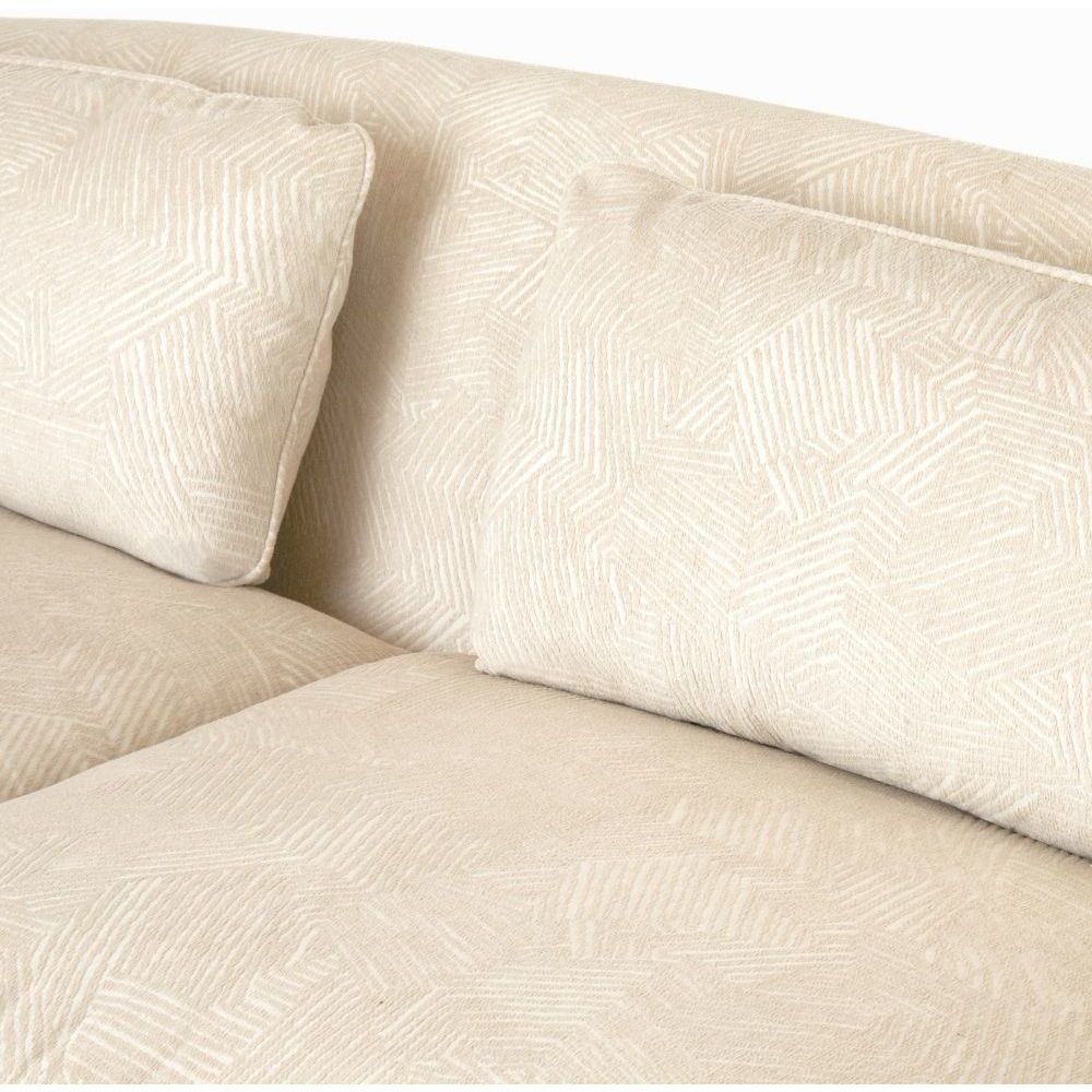 Vincent Textured Ivory and Dark Walnut Sofa