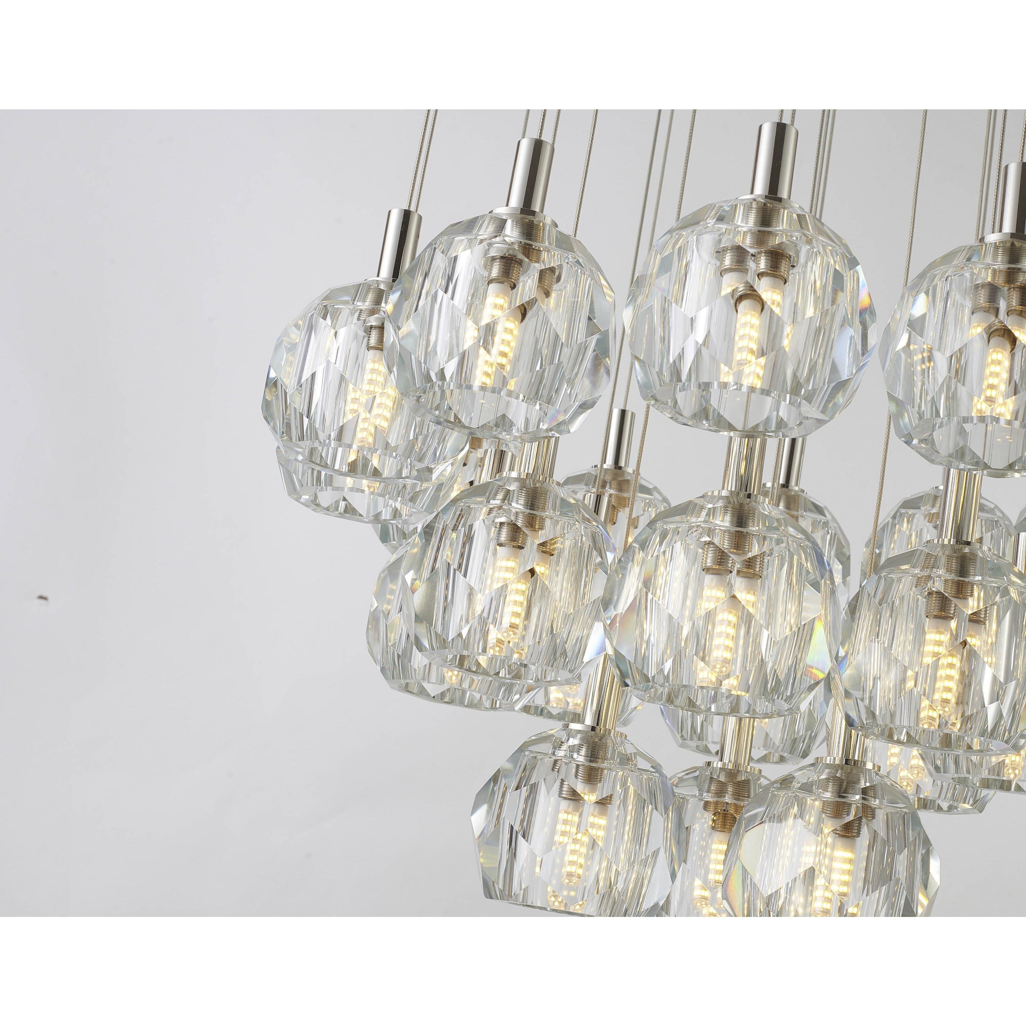 Canada 23 Light 24 inch Polished Nickel Chandelier Ceiling Light