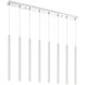 Forest LED 44.25 inch Chrome Linear Chandelier Ceiling Light in 8, 30, Matte White Steel