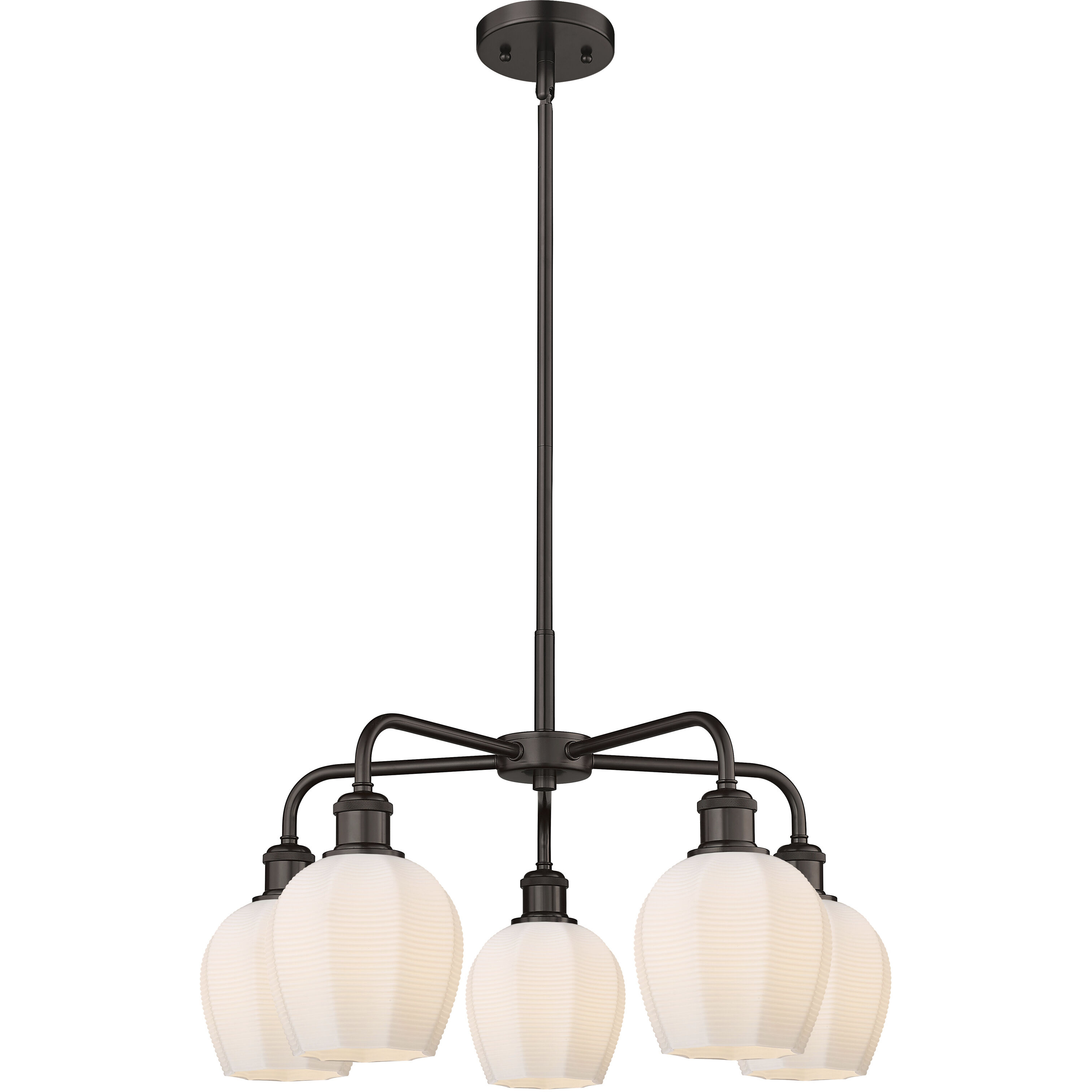 Norfolk 5 Light 23.75 inch Oil Rubbed Bronze Chandelier Ceiling Light in Matte White