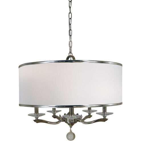 Glamour 5 Light 24 inch Satin Pewter Chandelier Ceiling Light