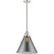 Franklin Restoration Cone 1 Light 12 inch Polished Nickel Mini Pendant Ceiling Light in Incandescent, Plated Smoke