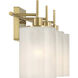 Modern 3 Light 22 inch Natural Brass Bathroom Vanity Light Wall Light