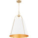 Jamie 3 Light 18 inch Studio White and Aged Brass Pendant Ceiling Light