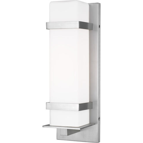 Alban 1 Light 18 inch Satin Aluminum Outdoor Wall Lantern, Medium