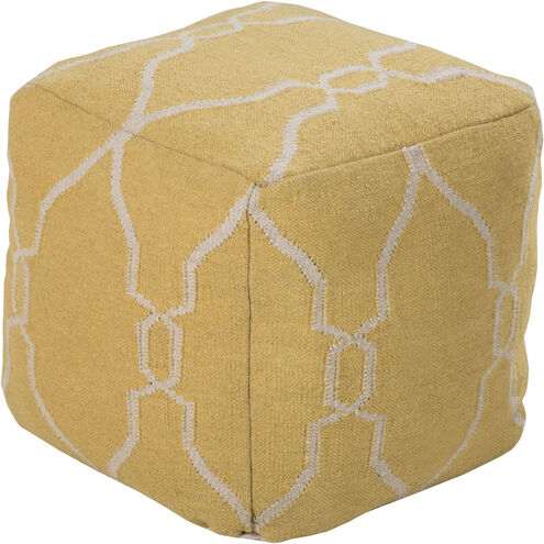 Fallon 18 inch Saffron Pouf, Cube