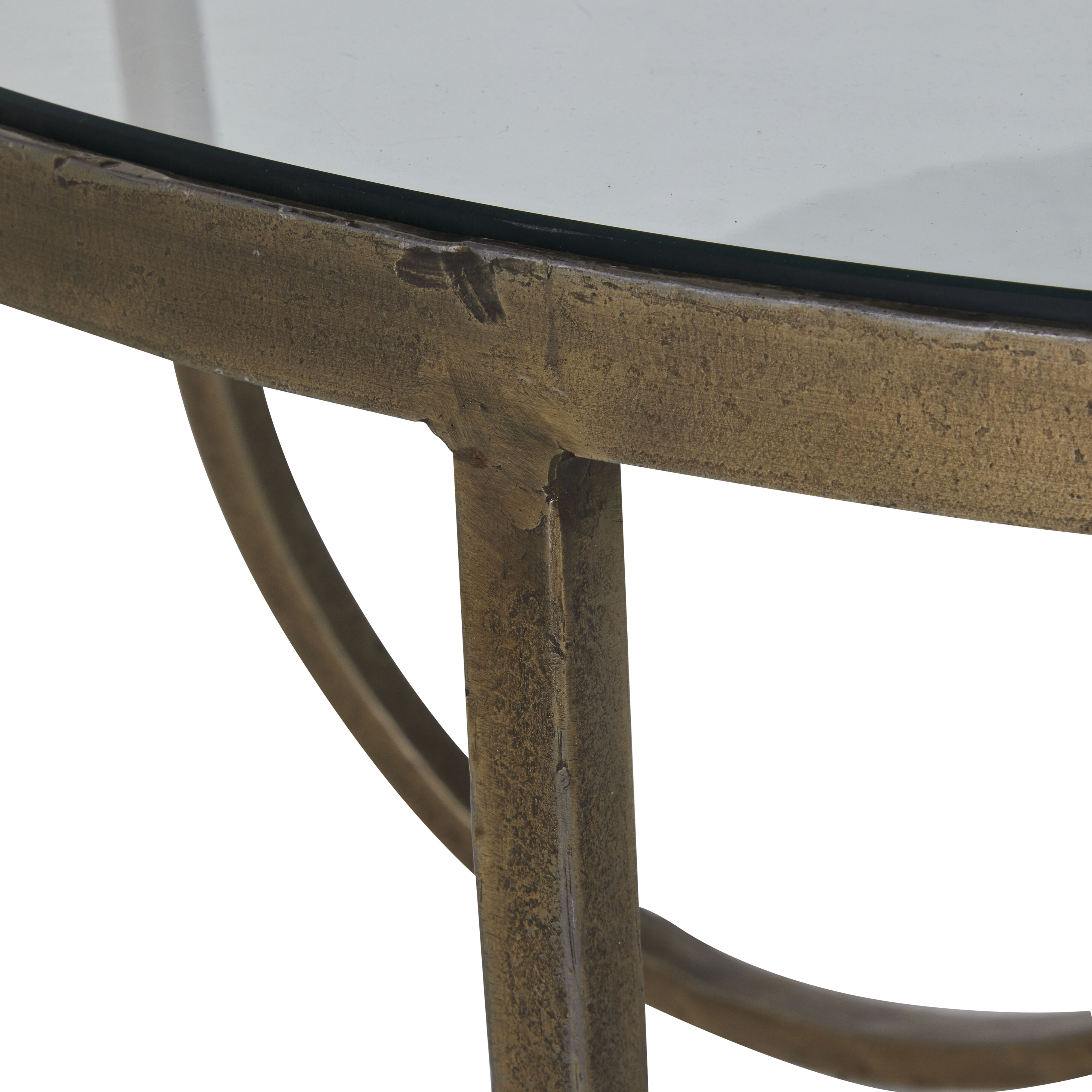 Wilbur 36 X 36 inch Forged Champagne and Ivory Marble Coffee Table