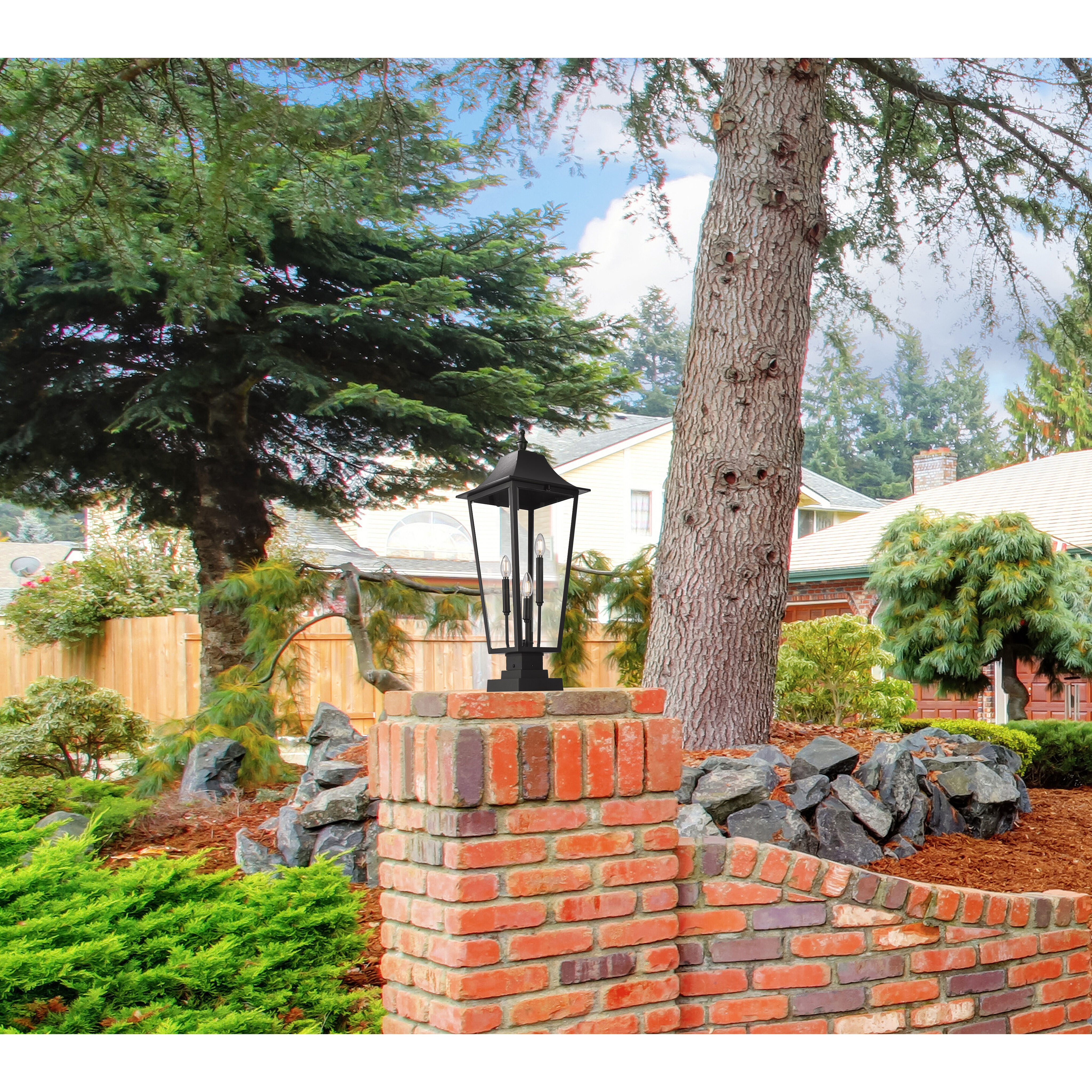 Gannon 3 Light 32.5 inch Black Outdoor Pier Mounted Fixture in G9