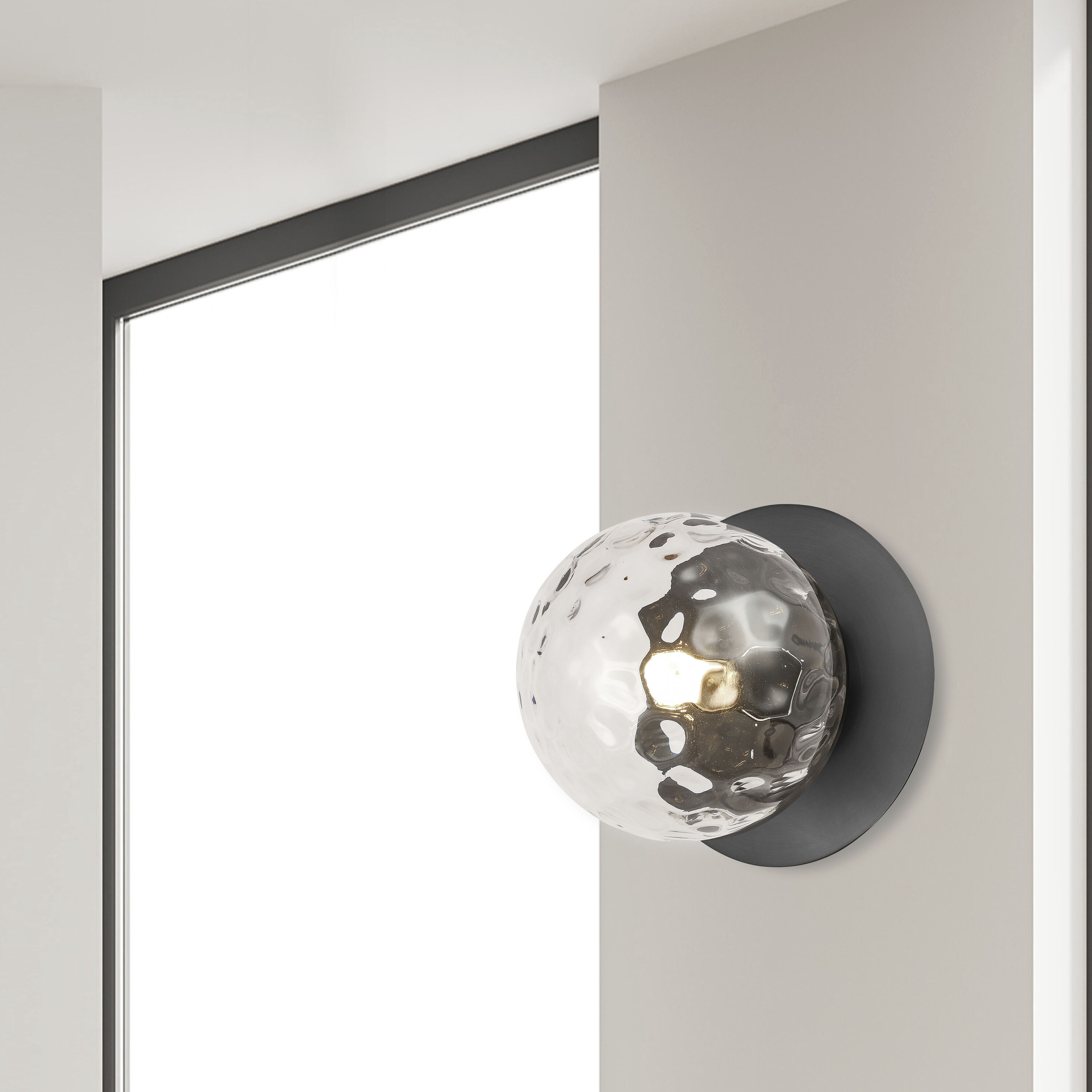 Burlat Wall Sconce Wall Light in Matte Black, Clear
