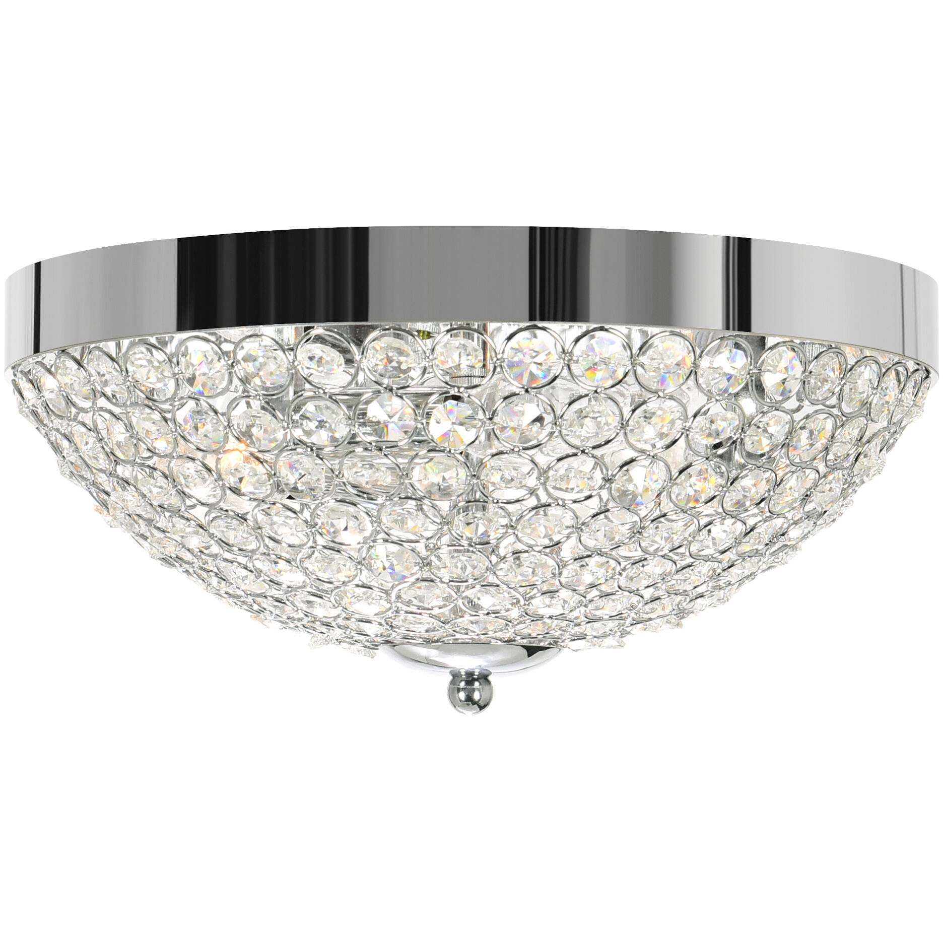 Globe 3 Light 12 inch Chrome Bowl Flush Mount Ceiling Light
