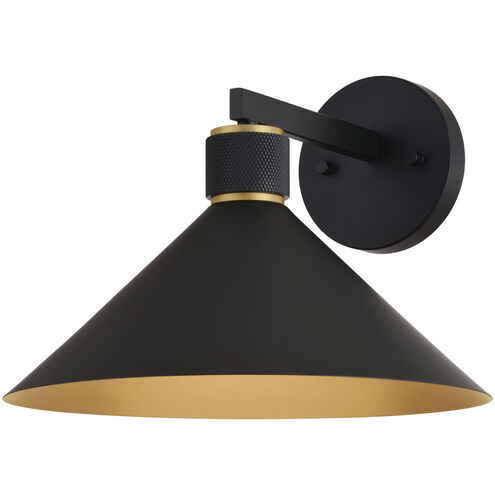 Dunbar LED 9.5 inch Matte Black and Gold Outdoor Wall