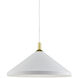 Dorothy Pendant Ceiling Light in White with Gold Detail