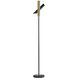 Vega 68 inch 24.00 watt Black with Antique Brass Accents LED Torchiere Portable Light 