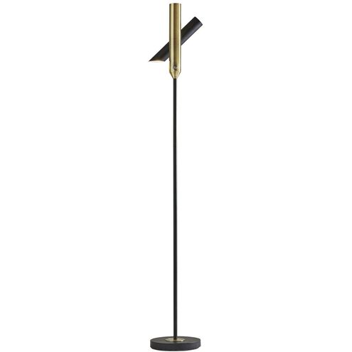 Vega 68 inch 24.00 watt Black with Antique Brass Accents LED Torchiere Portable Light