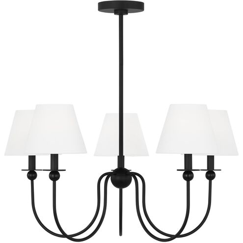Drew & Jonathan Elsay 5 Light 29.75 inch Midnight Black Chandelier Ceiling Light, Medium
