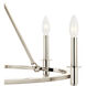 Carrick 6 Light Polished Nickel Chandelier Ceiling Light, 1 Tier Small