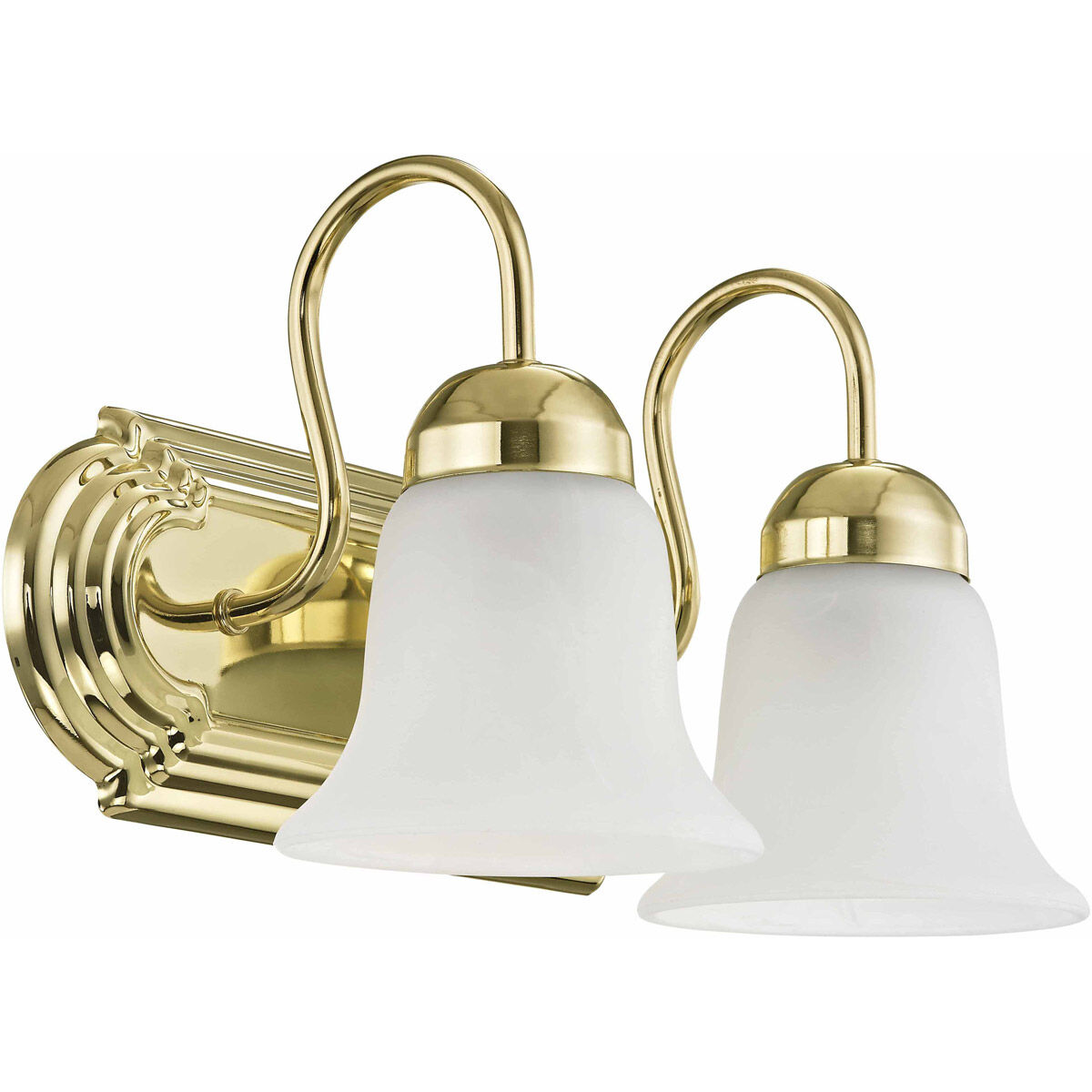 Riviera 2 Light 14 inch Polished Brass Bath Vanity Wall Light
