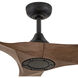 Swell Illuminated 72 inch Matte Black with Walnut Blades Fan