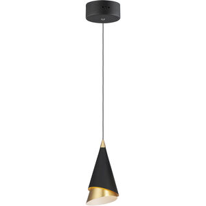 Mermaid LED 4.75 inch Black and Metallic Gold Mini Pendant Ceiling Light