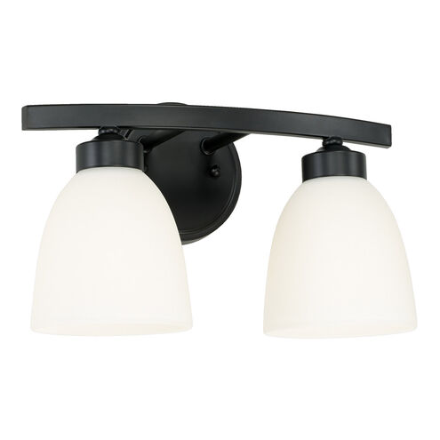 Jameson 2 Light 13 inch Matte Black Vanity Light Wall Light