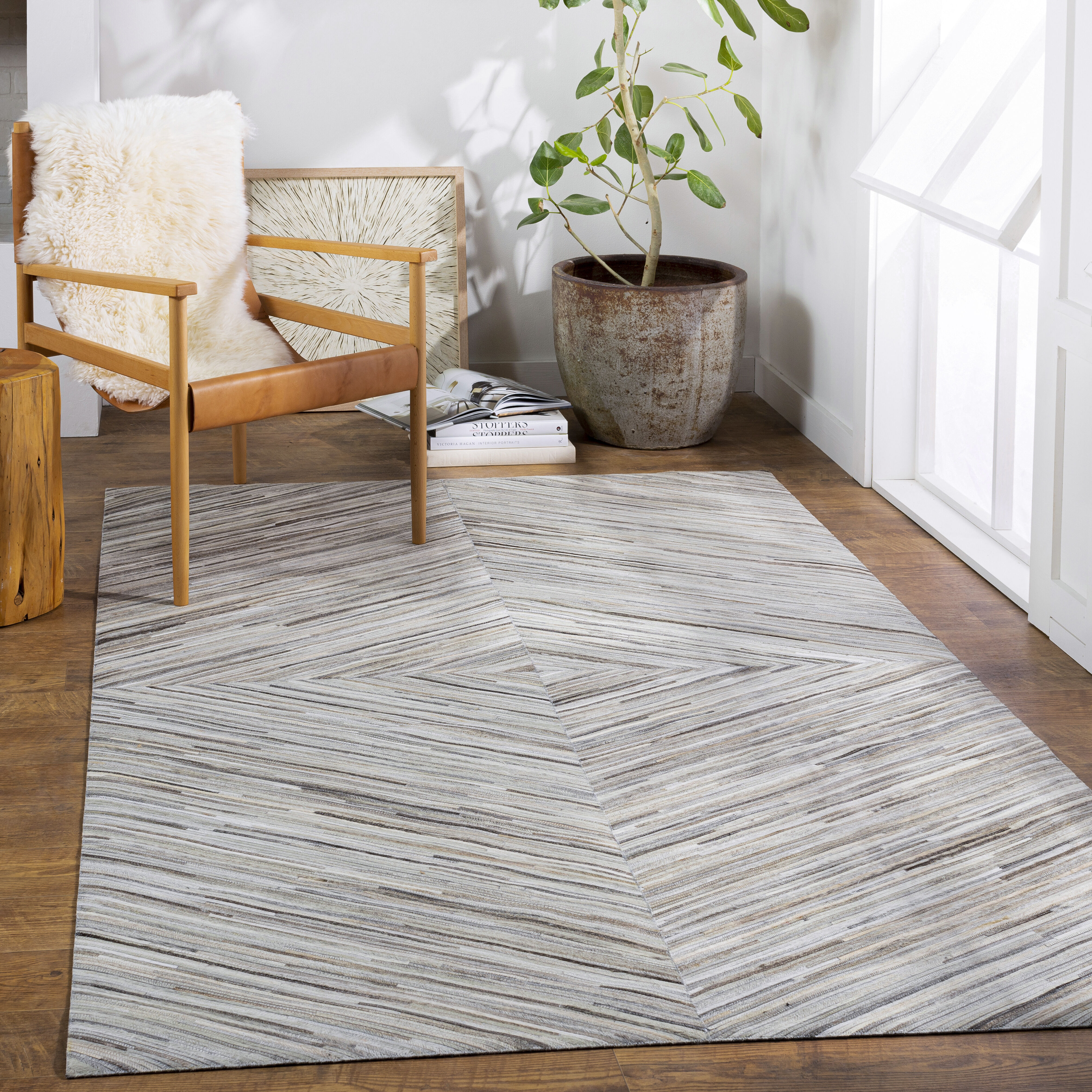 Zander 120 X 96 inch Cream Rug in 8 x 10, Rectangle