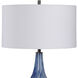 Everard 31 inch 150.00 watt Indigo Blue with Polished Nickel and Crystal Table lamp Portable Light