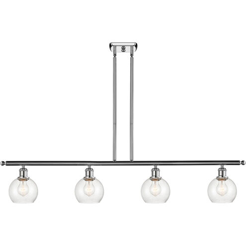 Ballston Athens 4 Light 48 inch Polished Chrome Island Light Ceiling Light in Seedy Glass
