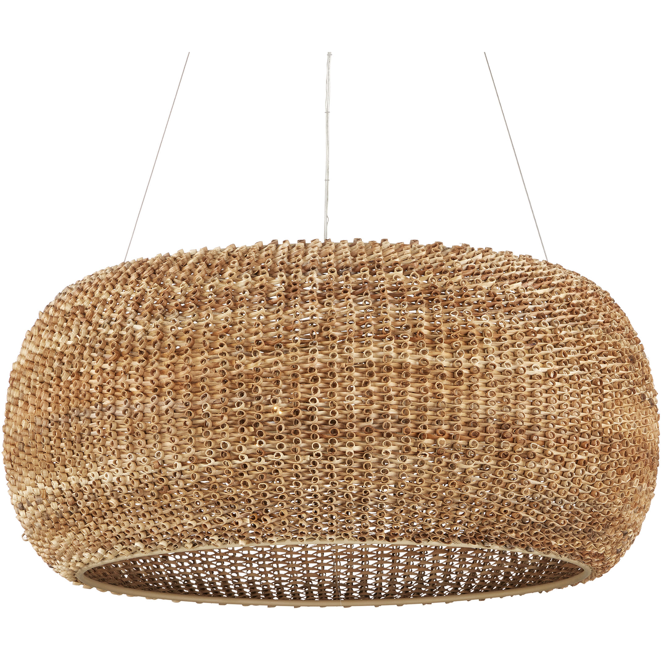 Boucle 6 Light 36 inch Natural/Beige Chandelier Ceiling Light