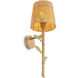 Farini 1 Light 5.91 inch Vintage Brass and Rattan Shade Wall Lamp Wall Light