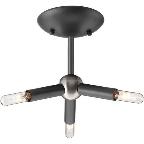 Foton 3 Light 13 inch Graphite Mini-Pendant Ceiling Light, Design Series