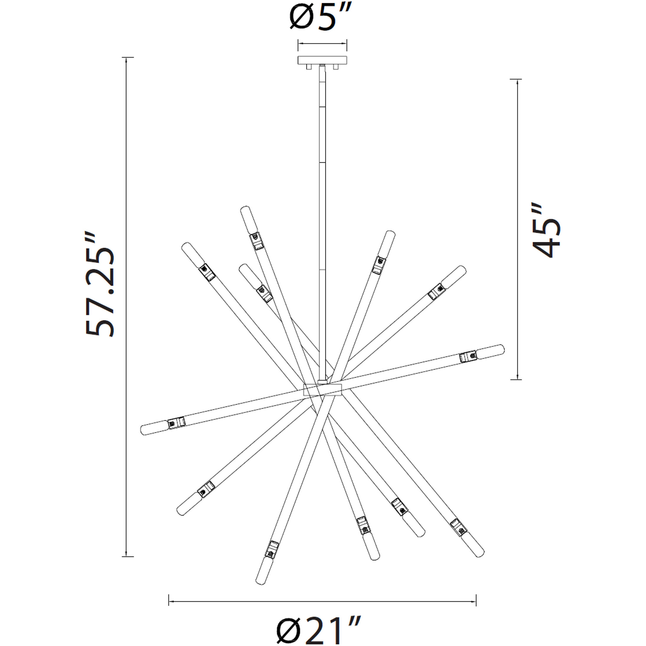Mandelorian 12 Light 21 inch Matte Black Chandelier Ceiling Light