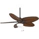 Windpointe 52 inch Rust with Narrow Oval Antique Bamboo Blades Indoor/Outdoor Ceiling Fan