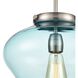 Amore 1 Light 12 inch Light Blue with Satin Nickel Pendant Ceiling Light