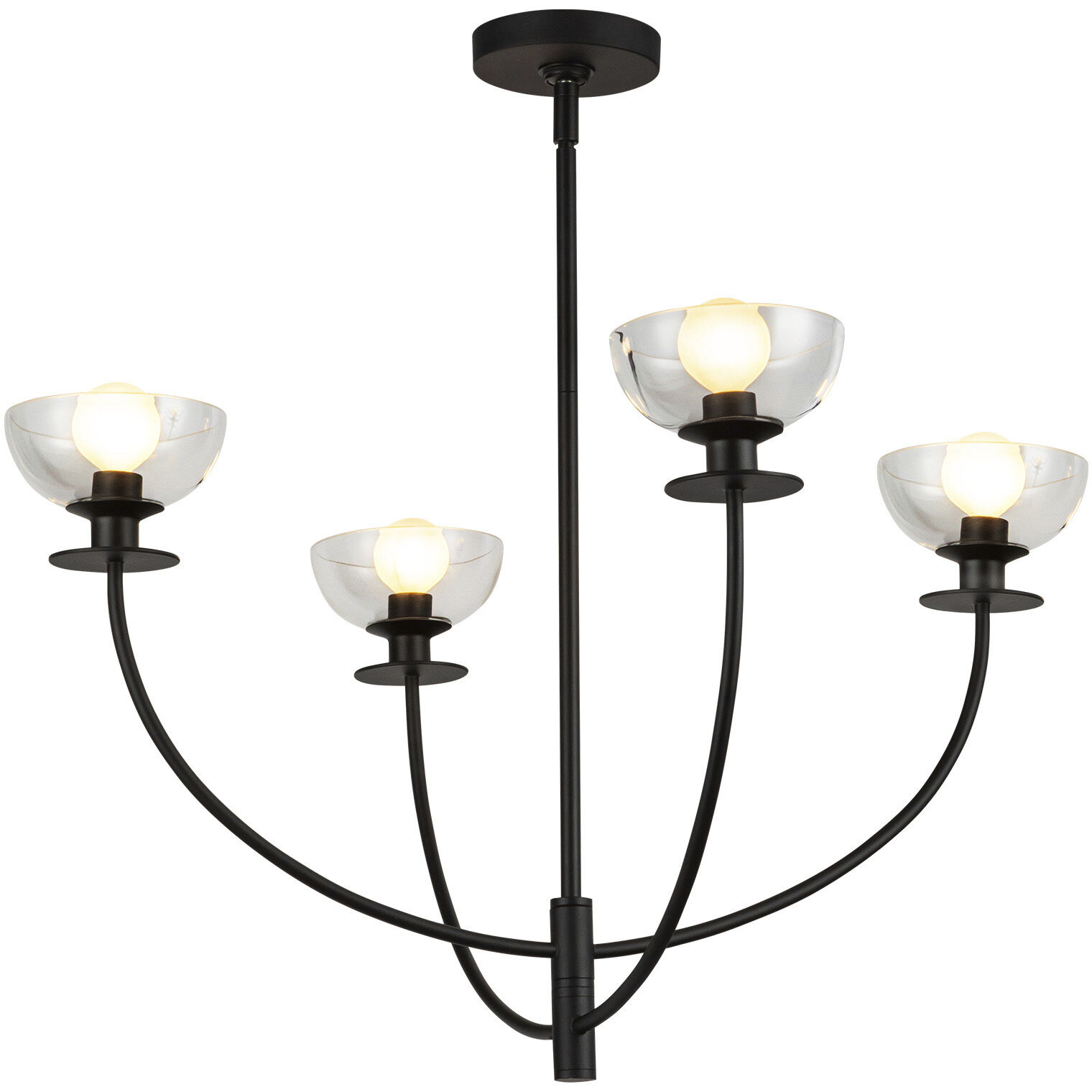 Alora Mood Sylvia 4 Light 26.5 inch Matte Black Chandelier Ceiling Light