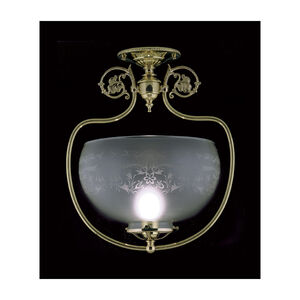 Chancery 1 Light 15 inch Polished Brass Semi-Flush Mount Ceiling Light
