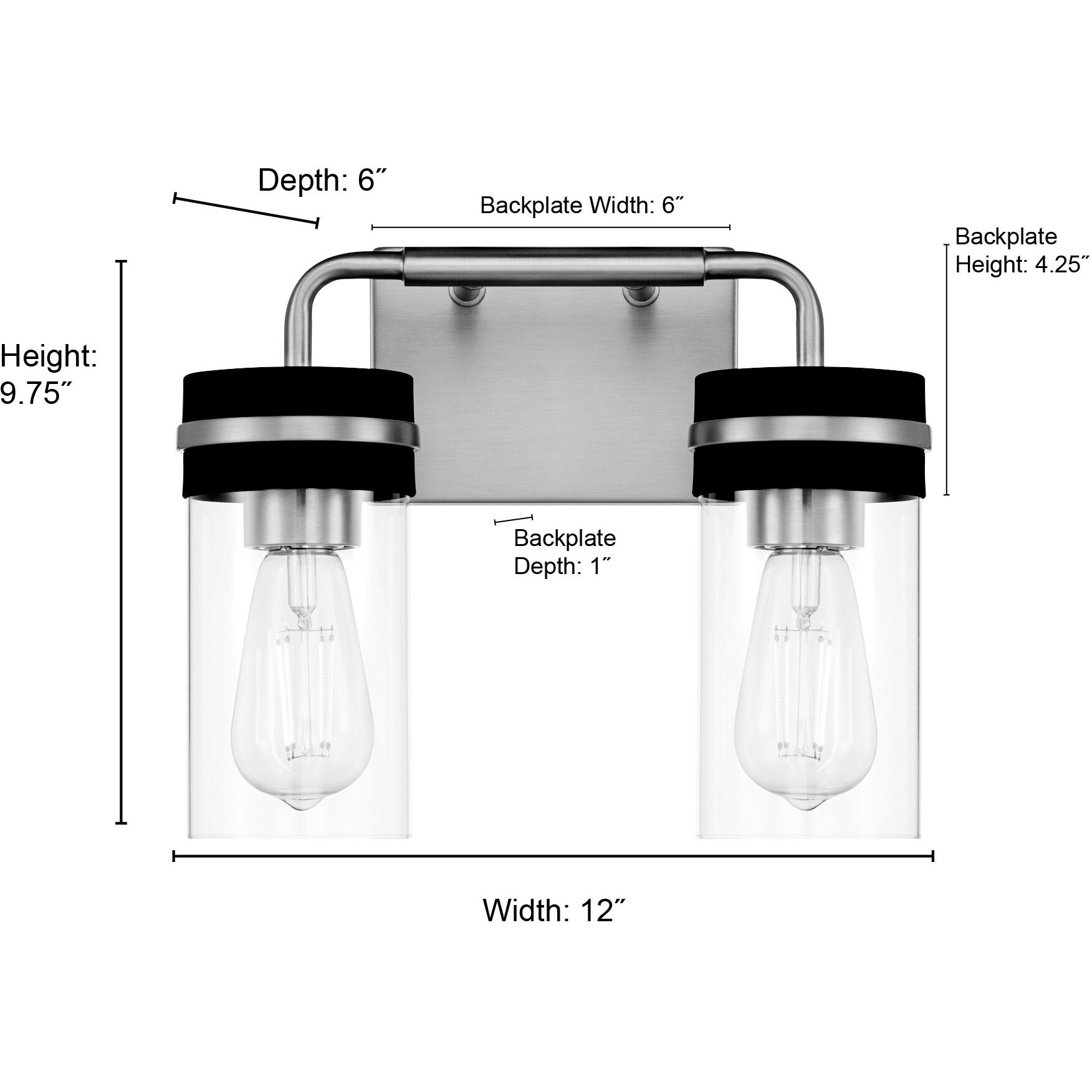 Marbridge 2 Light 12 inch Vintage Brass and Matte Black Bathroom Vanity Light Wall Light