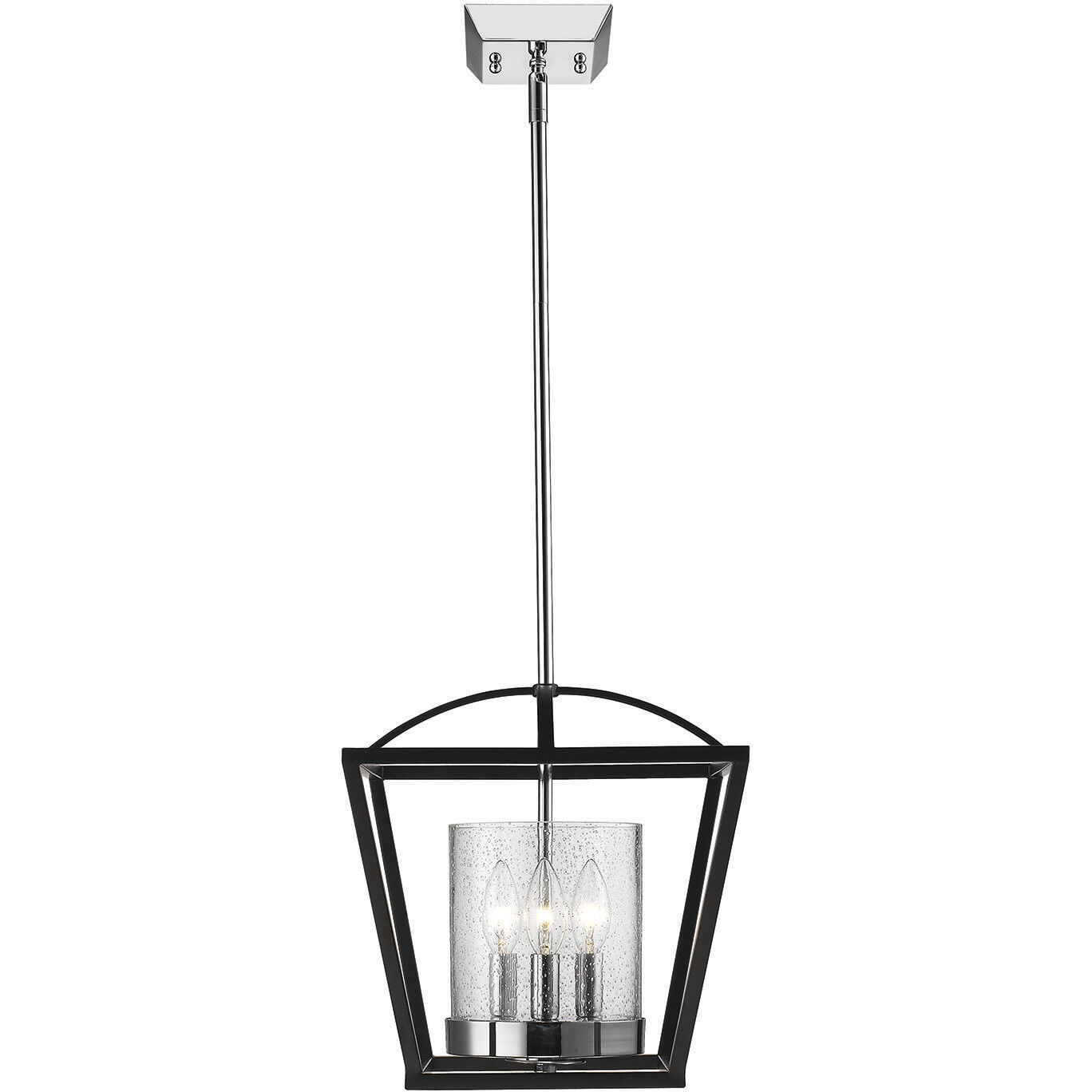Mercer 11.75 inch 60.00 watt Matte Black/Chrome Chandelier Ceiling Light, Convertible