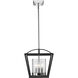 Mercer 11.75 inch 60.00 watt Matte Black/Chrome Chandelier Ceiling Light, Convertible