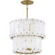 Simone LED 17.5 inch Burnished Gold Foyer Ceiling Light in Alabaster, Semi-flush Mount