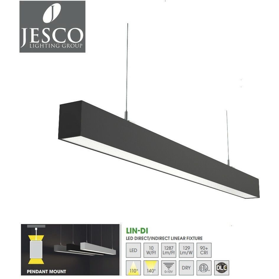 LIN LED 48 inch Black Indoor Linear Pendant Ceiling Light